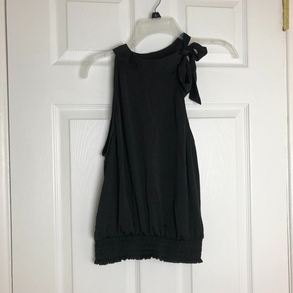 Xhilaration Black Neck Tie Sleeveless Tank Women Size M